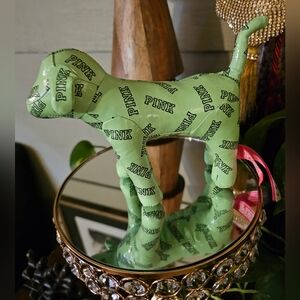RETIRED Victoria Secret PINK Collectible Lime Green Mini Vinyl Dog B63